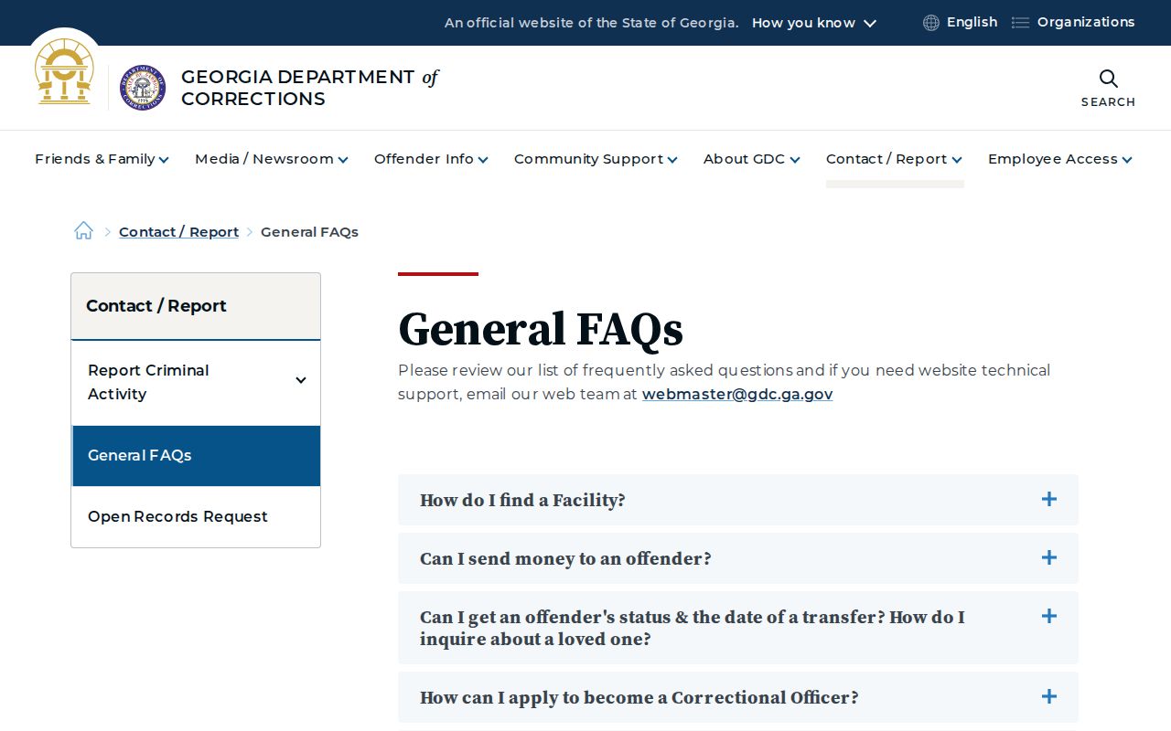 Georgia corrections FAQ for Rockdale County arrest and custody searches