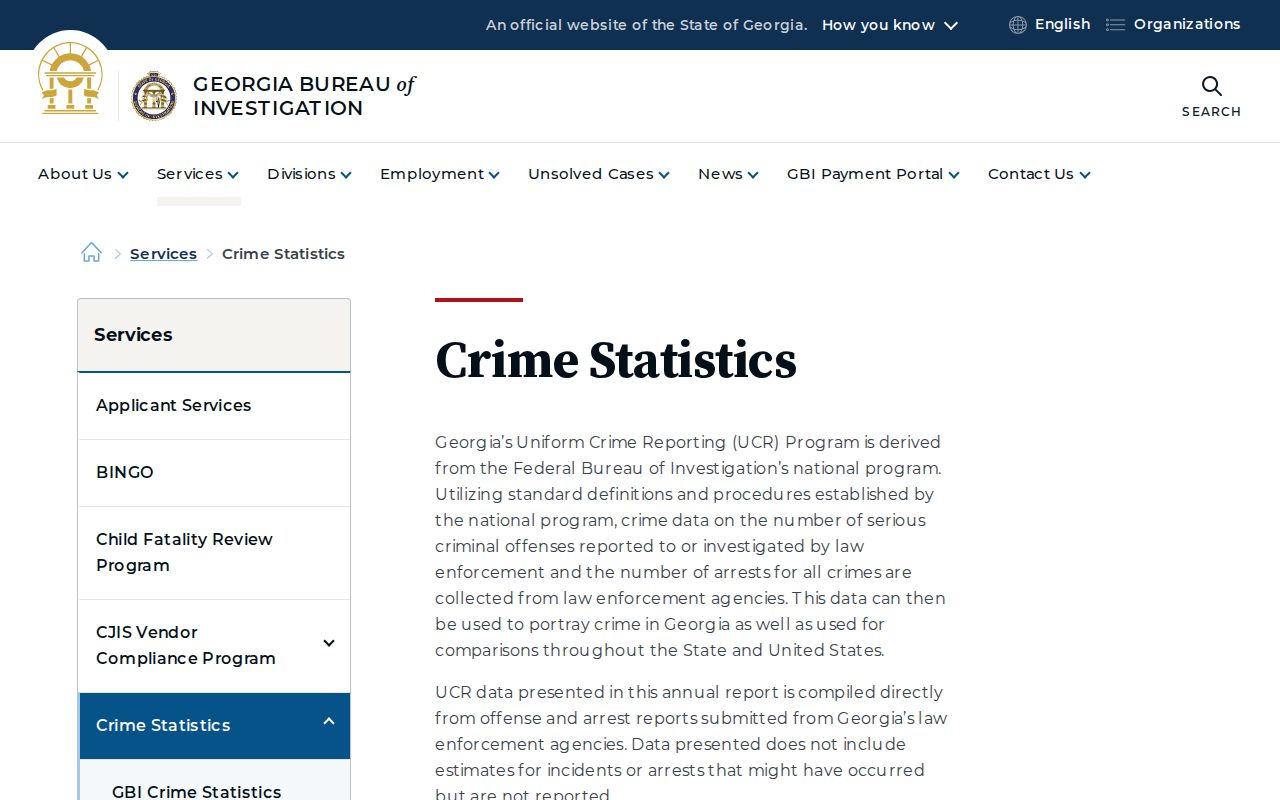 GBI crime statistics source for Rockdale County arrest records