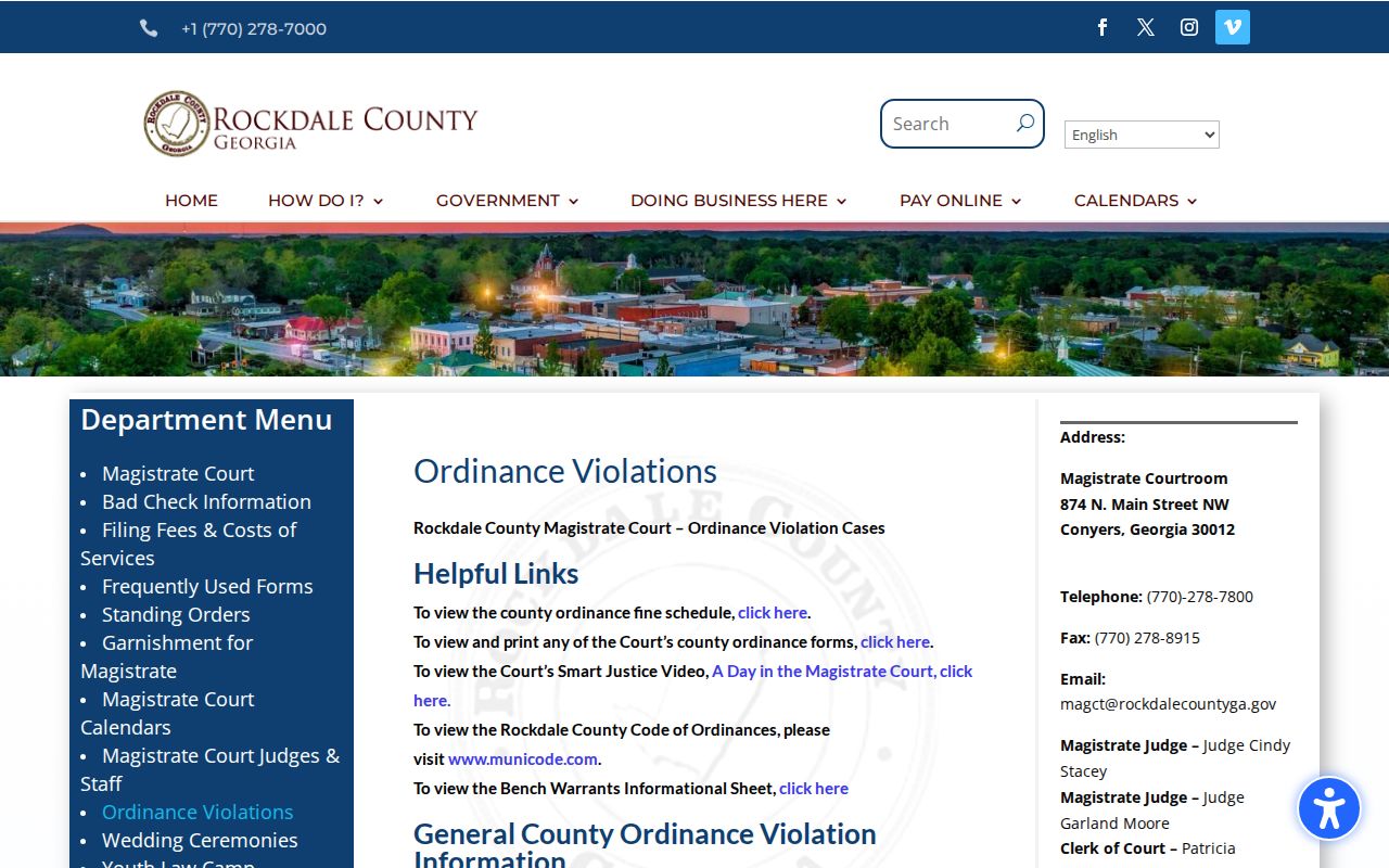 Rockdale County criminal court ordinance case procedure