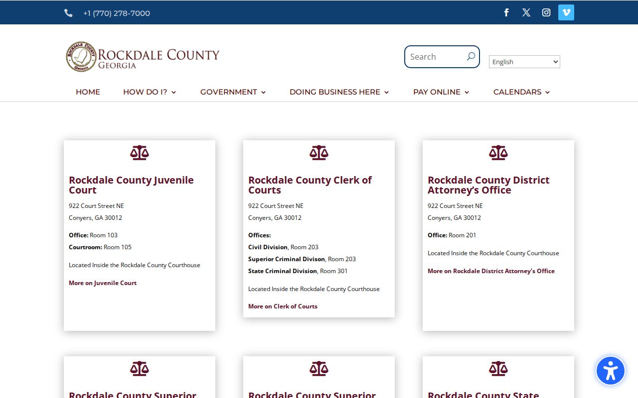 Rockdale County criminal history courthouse directory