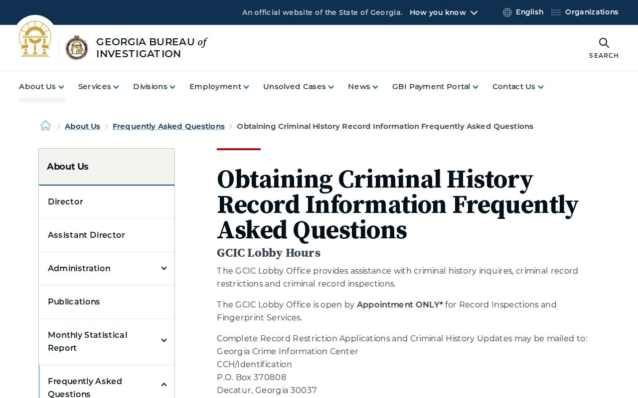 Rockdale County criminal history Georgia access guidance